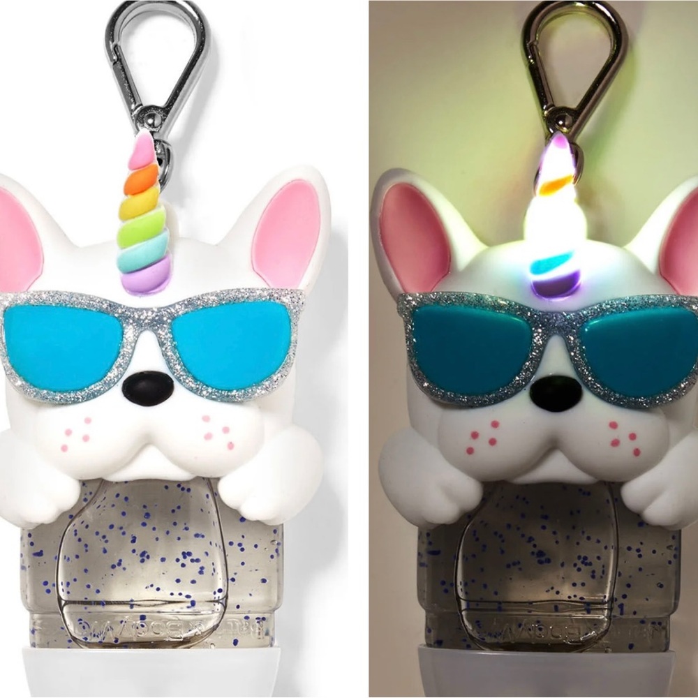 2 NEW Items! B&BW Light-Up Fab French-icorn Pocketbac
Holder + New Sanitizer
